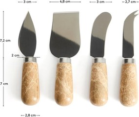 Noże do sera ze stali nierdzewnej zestaw 4 szt. Adoma – Kave Home