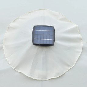 Outsunny Parasol ogrodowy dwustronny z oświetleniem LED solarnym 45m na taras owalny czarny kremowy | Aosom PL