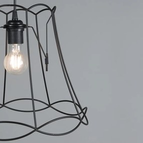 Retro Lampa wisząca czarna 35 cm - Granny Frame Retro Oswietlenie wewnetrzne