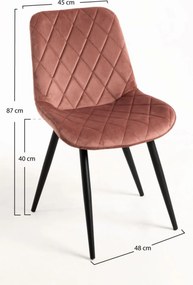 Zestaw 4 Krzese Min Aksamitne