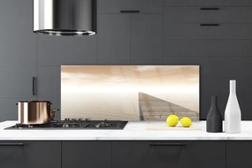 Szkło do Kuchni na Ścianę Konstrukcja Molo o Poranku