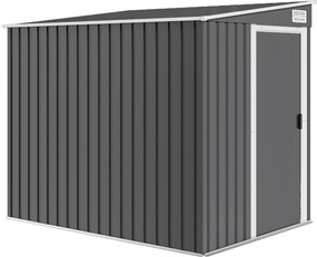 Outsunny Metalowy domek narzędziowy 2,81m² 154x206,5x181 cm domek z dachem jednospadowym fundament