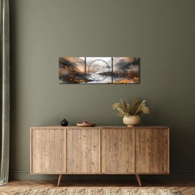 Obraz - Malowanie górskich krajobrazów (z zegarem) (90x30 cm)