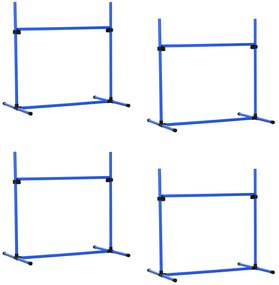 Agility słupki do slalomu stacjonata 4 x płotek do treningu niebieski pawhut