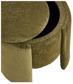 Puf z tkaniny szenilowej w kolorze khaki Walsdorf – House Nordic