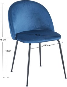 Zestaw 4 Krzese Black Dalnia Aksamitne