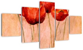 Obraz - Czerwone tulipany (125x70 cm)