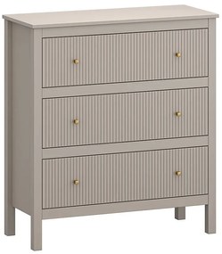 Nowoczesna komoda z trzema szufladami w kolorze taupe  - Envilo 3X