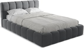 Łóżko 160 x 228 - z weluru - stalowy - NALU