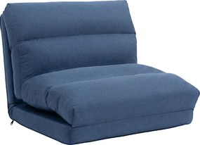 HOMCOM Sofa podłogowa, fotel przekształcany w łóżko, regulowany 90° do 180°, tkanina - 70 x 72 x 56 cm - ciemnoniebieski | Aosom PL