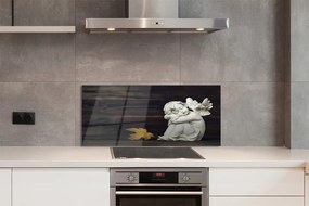 Szklany Panel Śpiący Aniołek na Drewnie