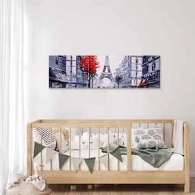 Obraz ulicy w Paryżu, obraz olejny (170x50 cm)
