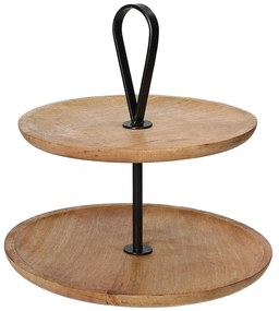 Patera drewniana dwupoziomowa Kabir 34x35 cm