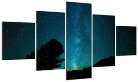 Obraz nocnego nieba z gwiazdami (125x70 cm)