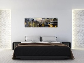 Obraz - Zimowa wioska (170x50 cm)