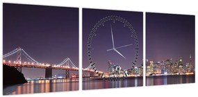 Obraz przedstawiający San Francisco, Kalifornia (z zegarem) (90x30 cm)