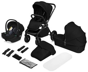 Lionelo - Wózek kombinowany 3 w 1 MIKA PLUS Czarny Onyks