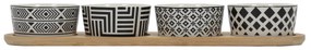 Zestaw do serwowania przekąsek, 4 miseczki, porcelana