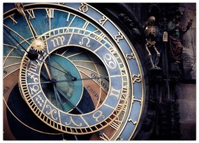 Obraz na szkle - Praski zegar astronomiczny, Praga (70x50 cm)