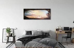 Zdjęcie na płótnie Jaskinia z Krzyżami i Ptakami