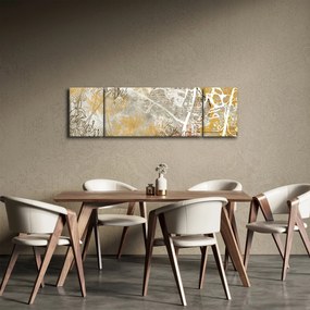 Obraz - Ściana w stylu vintage z kwiatami (170x50 cm)
