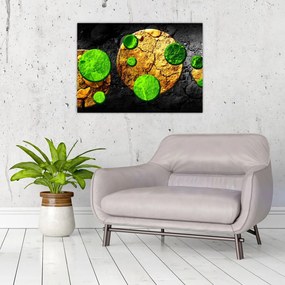 Obraz na szkle abstrakcji - Kule (70x50 cm)
