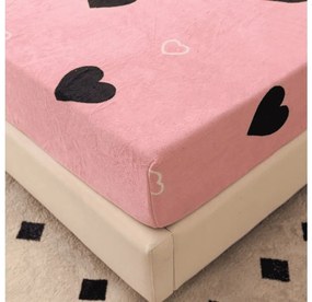 PrzytulneMieszkanie.pl Prześcieradło z mikropluszu CORAZON 180x200 cm różowe