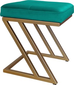 Pufa ZETA tkanina Welur loft ławka podnóżek metal : Kolor Stelaża - Złoty, Kolor tkaniny - VELVET - MG20, Typ tkaniny - Velvet