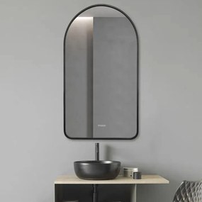 Lustro owalne wiszące portalowe w czarnej aluminiowej ramie 50 x 100 cm ARCH BLACK