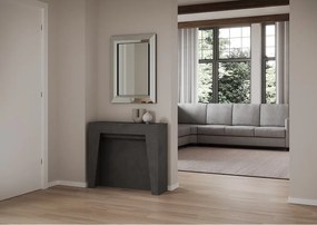 Konsola rozkładana 90x25/211 cm Anea Antracytowy efekt stucco wewnętrzne przedłużenia