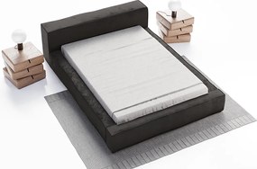 Emporius Bueno łóżko tapicerowane 160x200 -  tkanina velvet, nowoczesny styl, pojemnik i stelaż - łóżko 160x200 czarne (Infinity 18)