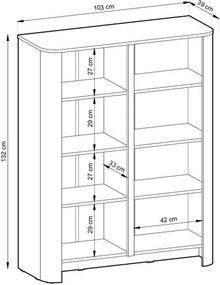 Komoda wysoka Sorrenti 103 cm - dąb vicenza