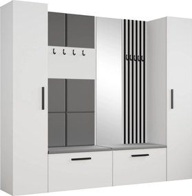 Masseno Garderoba MODULO 241,2/204/40 cm do Przedpokoju Nowoczesna Biała