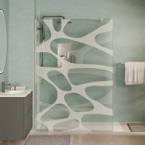 Walk-In Dusche EIRA - Klarglas Wave-Muster 10 mm