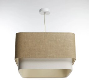 Lampa wisząca KWADRO DUO 001 51x47cm jutowa/kremowa BPS KONCEPT