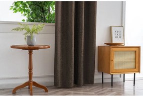 Zaciemniająca zasłona LOOM VELVET 140x250 cm, brązowa Zawieszanie: Metalowe pierścienie