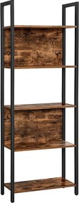 Regał na książki Valora Shelf Rustic Brown Steel 5-Tier