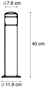 Zewnetrzna Nowoczesna lampa zewnętrzna czarna 40 cm IP44 z LED - Roxy Nowoczesny Oswietlenie zewnetrzne