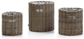 Zestaw szarych doniczek ogrodowych Bonami Essentials Natural