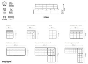 Kremowy moduł sofy z imitacji skóry Kalai – Makamii