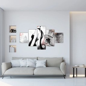 Obraz - Dama i Wieża Eiffla (125x70 cm)