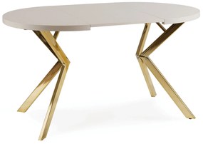 Stół Okrągły Rozkładany LUGO 90-190 cm Kaszmir/Złoty Glamour