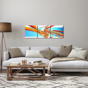 Obraz - Splecione linie, abstrakcja (z zegarem) (90x30 cm)
