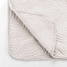 Kremowy aksamitny zestaw narzuty na łóżko i poszewki na poduszkę 240x260 cm Solange – douceur d'intérieur