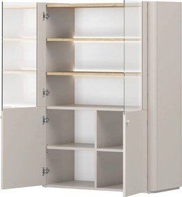 Witryna Elivo 100 cm dwudrzwiowa - kaszmir / dąb olejowany