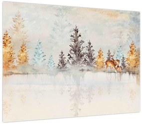 Obraz - Akwarelowy las (70x50 cm)