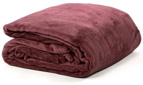 Bordowa narzuta na łóżko dwuosobowe z mikropluszu 220x240 cm Cosy – Tiseco Home Studio