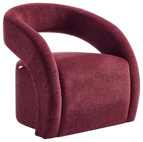 Fotel z burgundowej tkaniny szenilowej LUCIOTA marki Maison Céphy