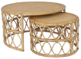 Stoliki kawowe wsuwane - Rattan - Kolor: Naturalny - RONITA
