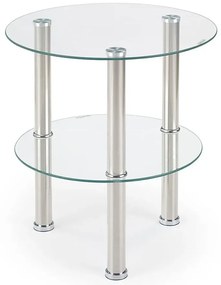 Bezbarwna Okrągła Ława Szklana 140 Cm C0-B60